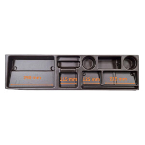 T25 dashboard tray, brown, for drinks cans and small...