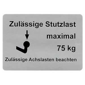 Sticker trekhaak kogeldruk maximaal 75 kg