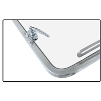 Type2 Split 55-63 Safari window, rear stainless Deluxe/Samba