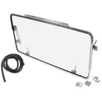 Type2 Split 55-63 Safari window, rear stainless Deluxe/Samba