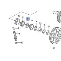 Type2 Split/Bay T25 Spacer camshaft gear on crankshaft | 113