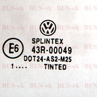 T4 side window left tinted green VW Original Part Ver. 70384