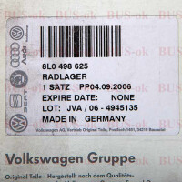 Original VW Audi Golf A3 etc. Radlagersatz NEU/OVP Vergl 8L0