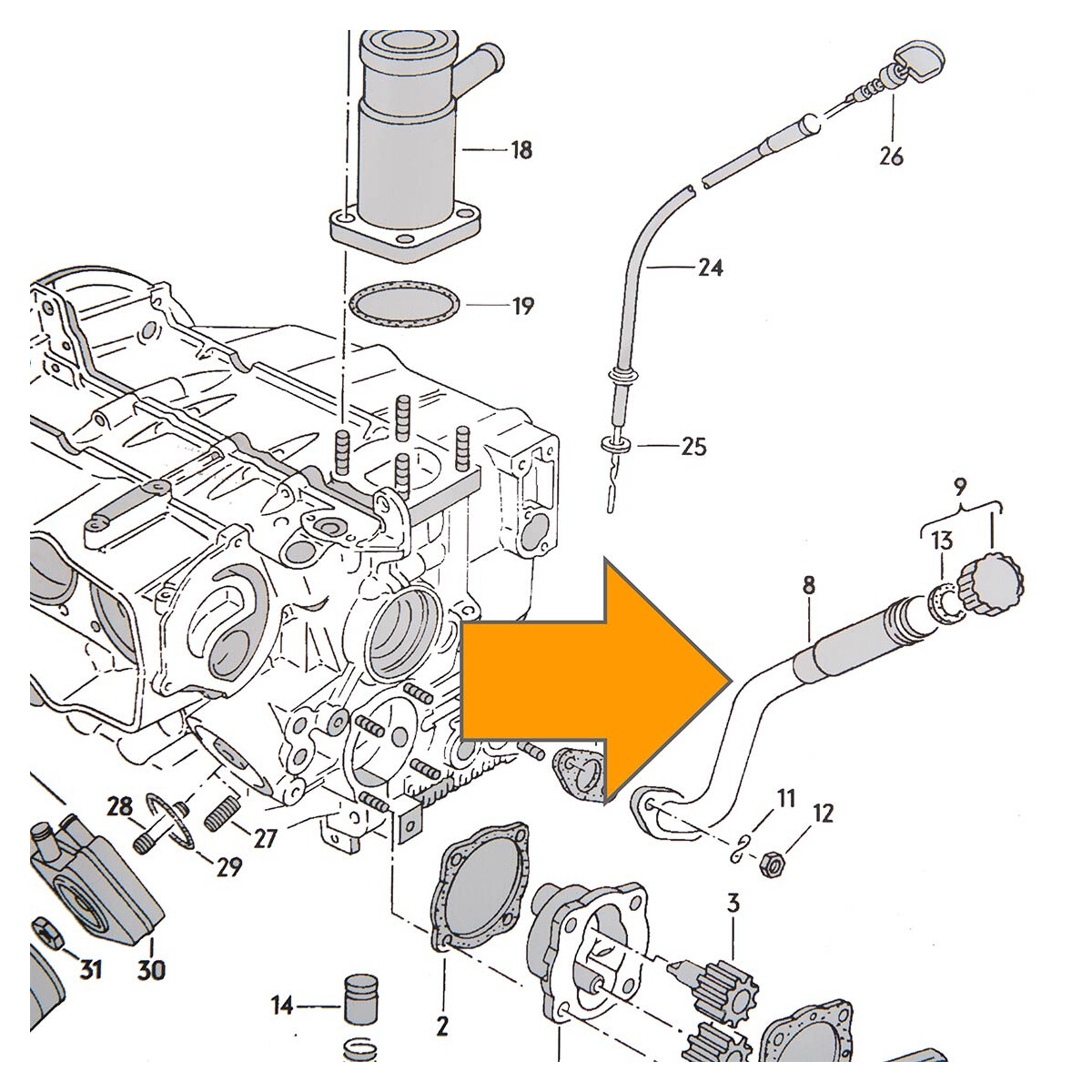 T25 Oil Filler Pipe, 1,9l - 2,1l Petrol Wbx, Oem Partnr. 025115302, 117 