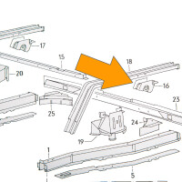 T25 shock absorber mount rear left, all T25 from 79 - 92, or
