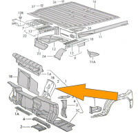 T3 Mittelteil Pedalboden vorne, alle T3 ohne TD, orig. VW, V