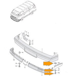 T25 Mounting Kit Spoiler right/left 3 parts OE-Nr....