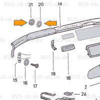 Type2 bay nut and washer for dashboards trim OEM partnr. N 0