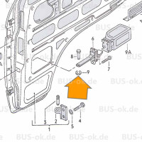 T 25 securing clip for pin door check strap orig. VW OEM par