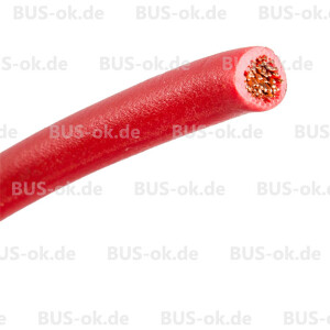 Car wire 6,0 qmm red sold per Meter