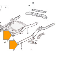 T2 Längsträger Rahmen hinten rechts, ab 8.71, Top,