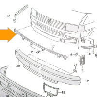 T4 middle profile front bumper, orig. VW, OEM partnr. 7D0807
