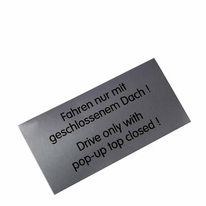 Sticker &quot;Fahren nur mit geschlossenem...