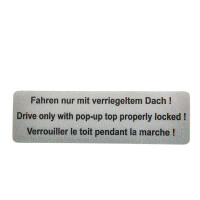 Sticker \"Fahren nur mit verriegeltem...