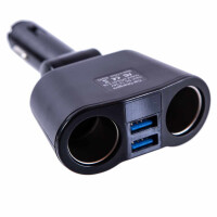 12V 2fach-Steckdose plus 2x USB mit Bordspannungsanzeige f&u