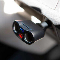 12V 2fach-Steckdose plus 2x USB mit Bordspannungsanzeige f&u