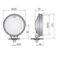 Foglight front chrome clear glas H3 12V 160mm 4