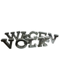 Garagenbuchstaben - Metallschrift - w,a,g,e,n,v,o,l,k,s als 