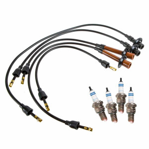 Ignition Lead Set with 4  Sparkplugs for Specific VW T2...