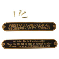T1 T2 Westfalia Messingschilder für gallery