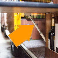 T2 Stütze für Westfalia Klapptisch am  Kühlsc