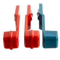 Type2 Bay Window Set Heater lever red and blue,  BUS-ok Excl